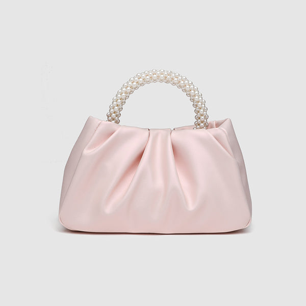 Pearl Handle Ruched Cloud Mini Crossbody