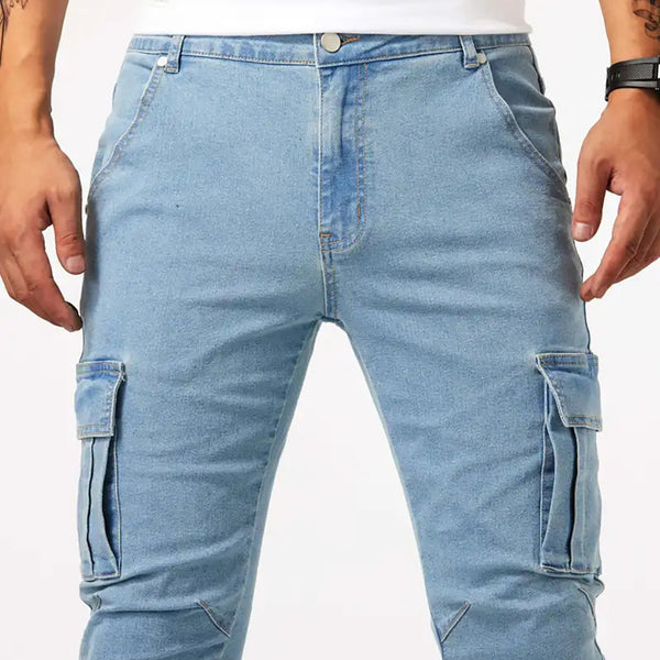 AlphaNow Slim-Fit Stretch Cargo Jeans