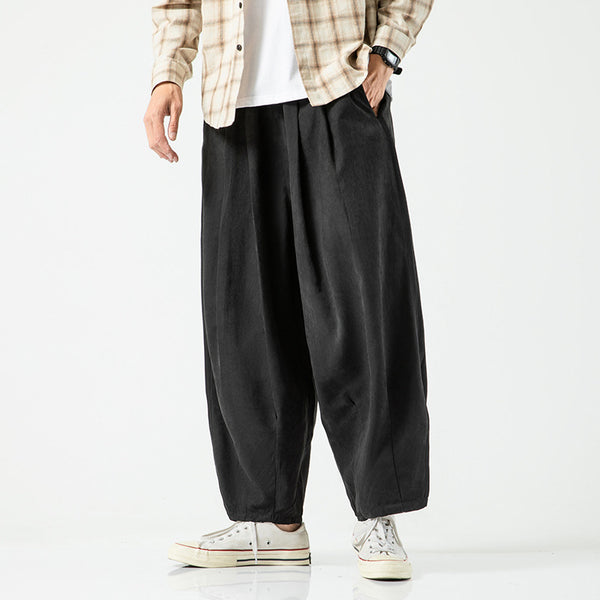 Men's Loose Cropped Wide-Leg Lantern Pants