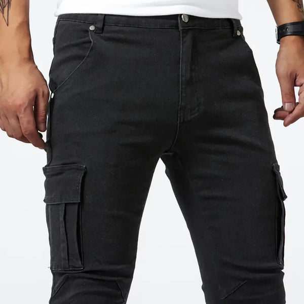AlphaNow Slim-Fit Stretch Cargo Jeans