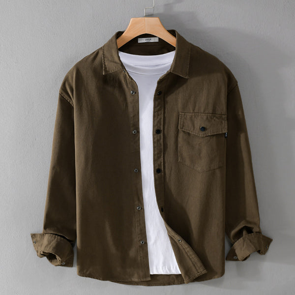 American Retro Cotton Button-Down Shirt