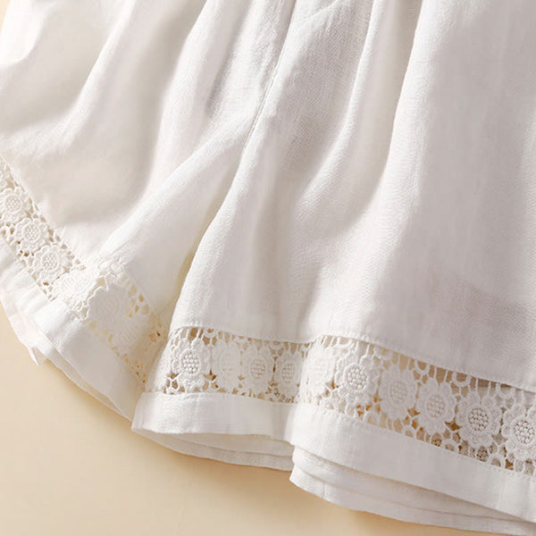 Relaxed Fit Lace Trim Casual Shorts for Women – Comfortable Stylish Design