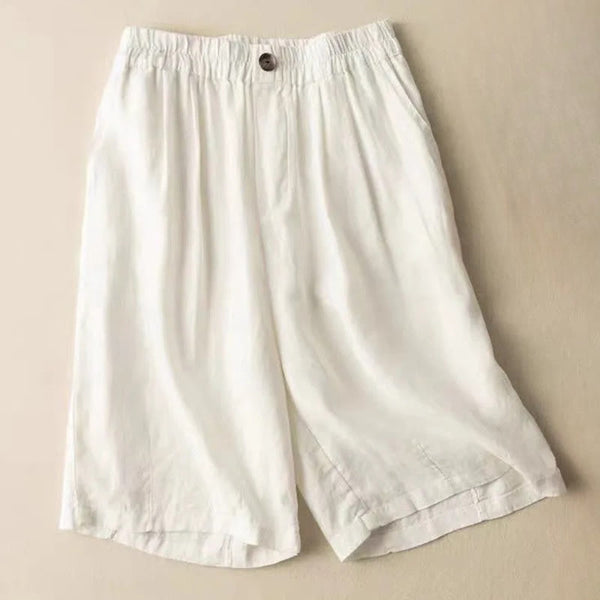 Wide-Leg Pleated Knee-Length Bermuda Shorts for Women – Stylish Comfortable Casualwear