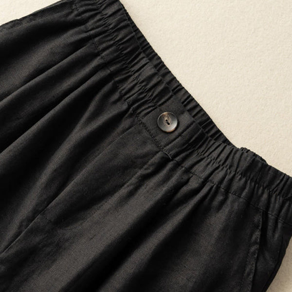 Wide-Leg Pleated Knee-Length Bermuda Shorts for Women – Stylish Comfortable Casualwear