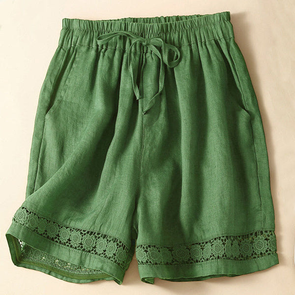 Relaxed Fit Lace Trim Casual Shorts for Women – Comfortable Stylish Design
