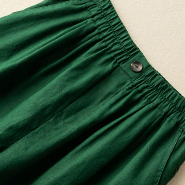 Wide-Leg Pleated Knee-Length Bermuda Shorts for Women – Stylish Comfortable Casualwear