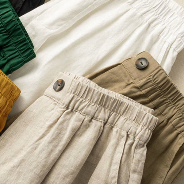 Wide-Leg Pleated Knee-Length Bermuda Shorts for Women – Stylish Comfortable Casualwear