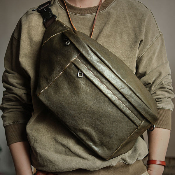 Men's Cowhide Vintage Crossbody Messenger Bag
