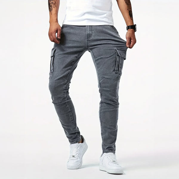 AlphaNow Slim-Fit Stretch Cargo Jeans