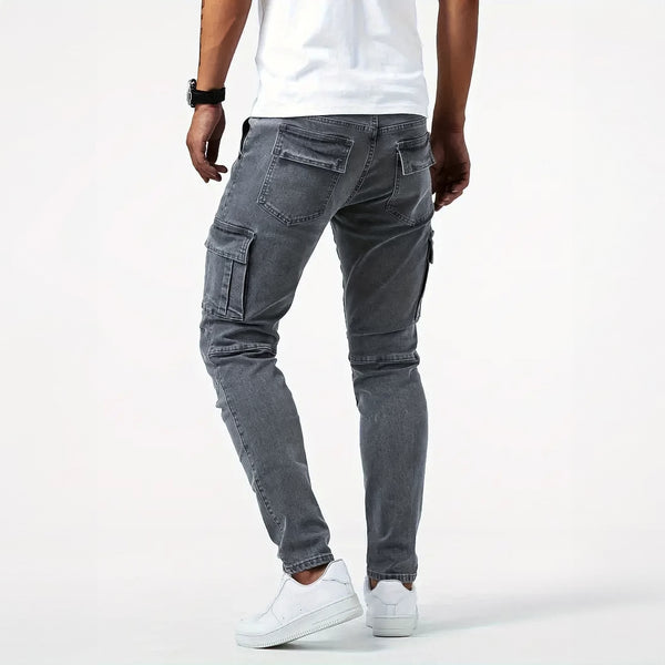 AlphaNow Slim-Fit Stretch Cargo Jeans