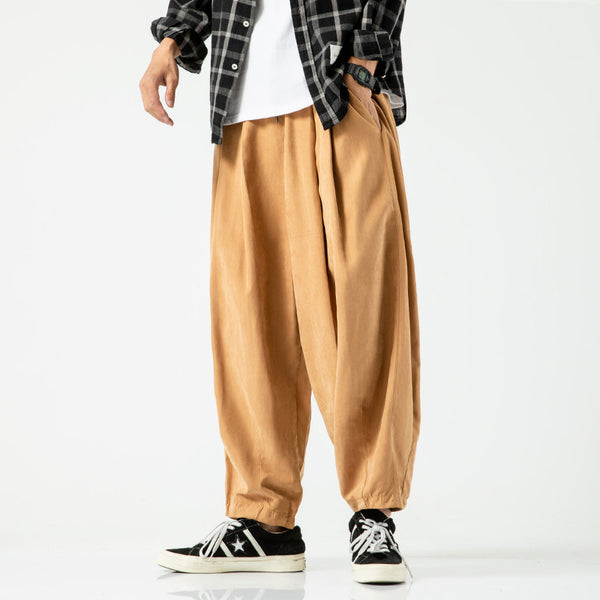 Men's Loose Cropped Wide-Leg Lantern Pants