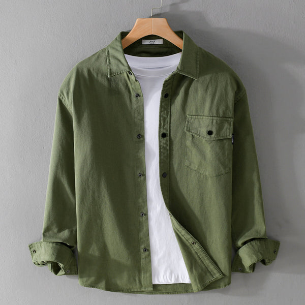 American Retro Cotton Button-Down Shirt