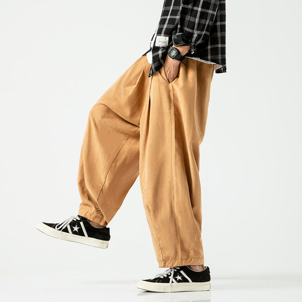 Men's Loose Cropped Wide-Leg Lantern Pants