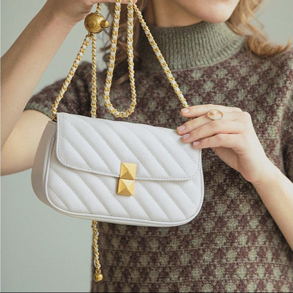 Quilted Leather Chain Shoulder Bag