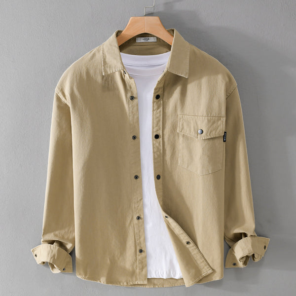 American Retro Cotton Button-Down Shirt