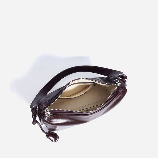 本革ピロー型ショルダー/クロスボディバッグ