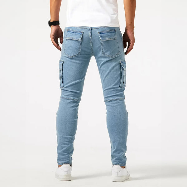 AlphaNow Slim-Fit Stretch Cargo Jeans