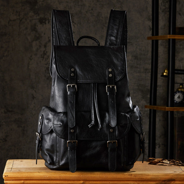 Men's Vegetable-Tanned Leather Travel Duffel Bag