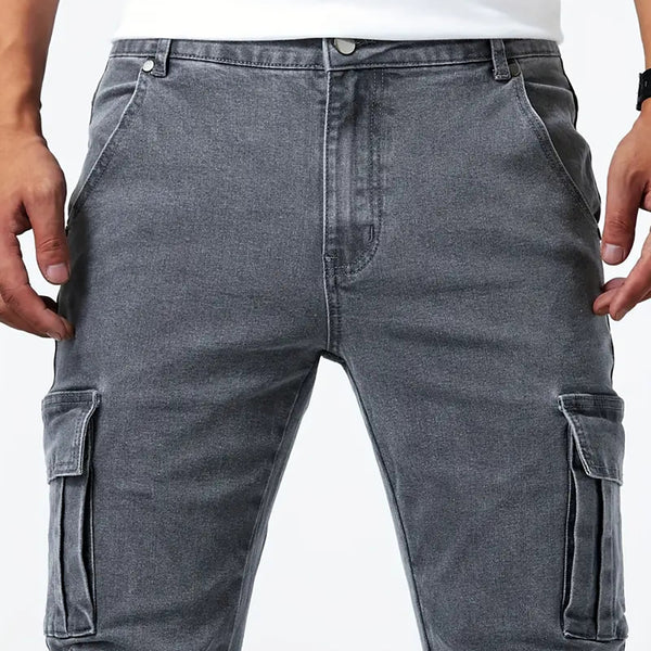 AlphaNow Slim-Fit Stretch Cargo Jeans