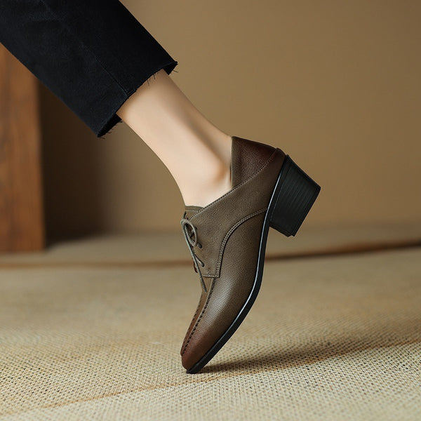 Sharp Silhouette Lace-Up Heels