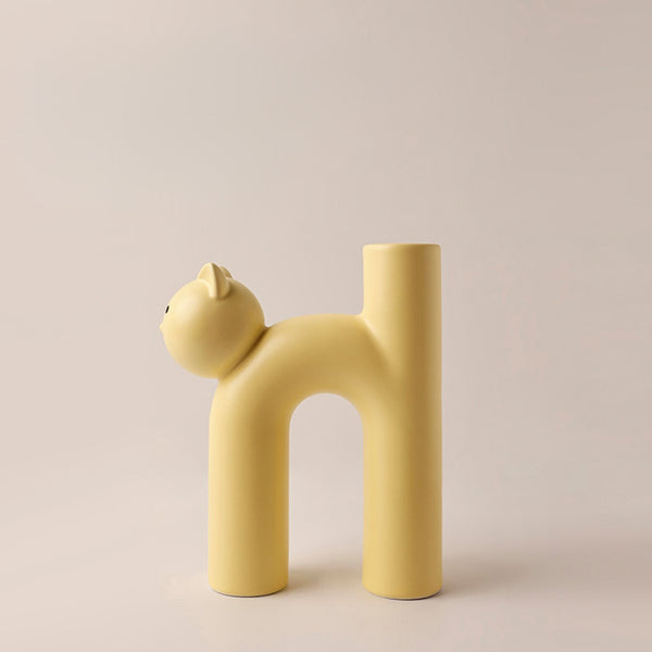 Ceramic Cat-Shaped Flower Vase