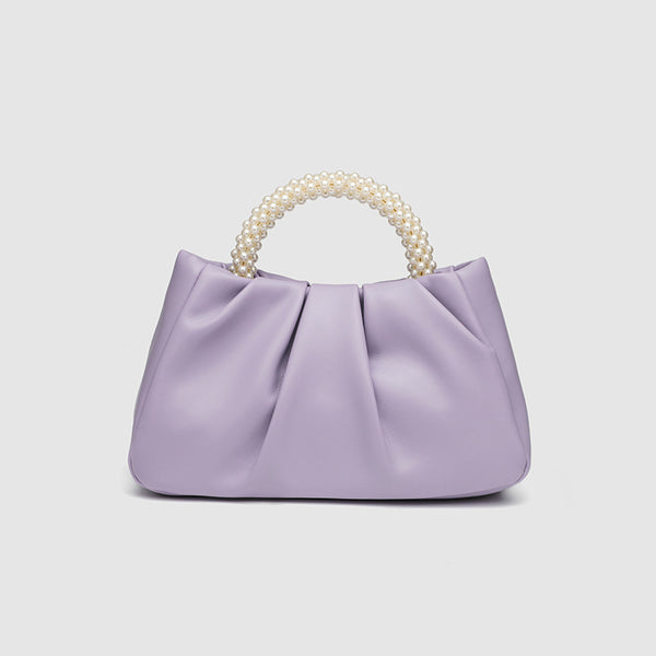 Pearl Handle Ruched Cloud Mini Crossbody