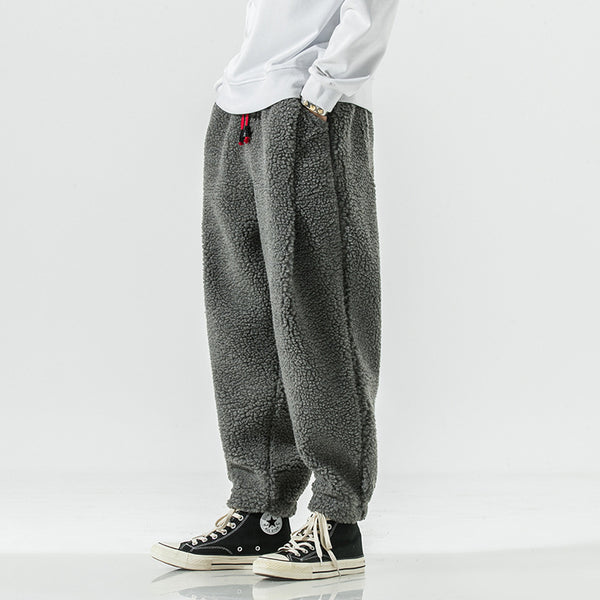 Plush-Lined Cotton Harem Pants