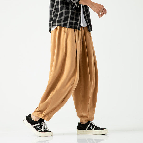 Men's Loose Cropped Wide-Leg Lantern Pants