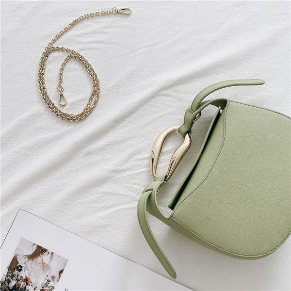 Cowhide Leather Pillow Crossbody Bag