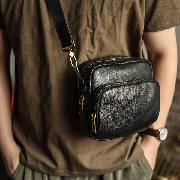 Men's Retro Cowhide Leather Crossbody Bag