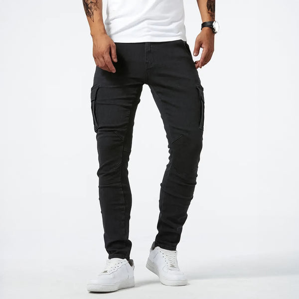 AlphaNow Slim-Fit Stretch Cargo Jeans