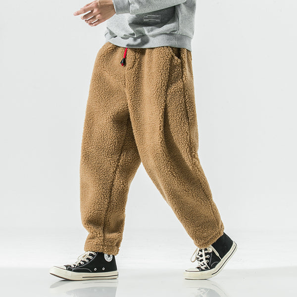 Plush-Lined Cotton Harem Pants