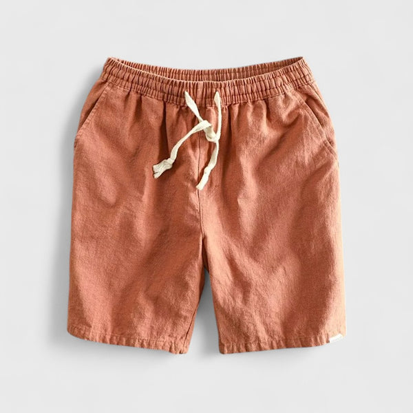 Men’s Linen-Cotton Summer Shorts | Elastic Waist, Beach Comfort