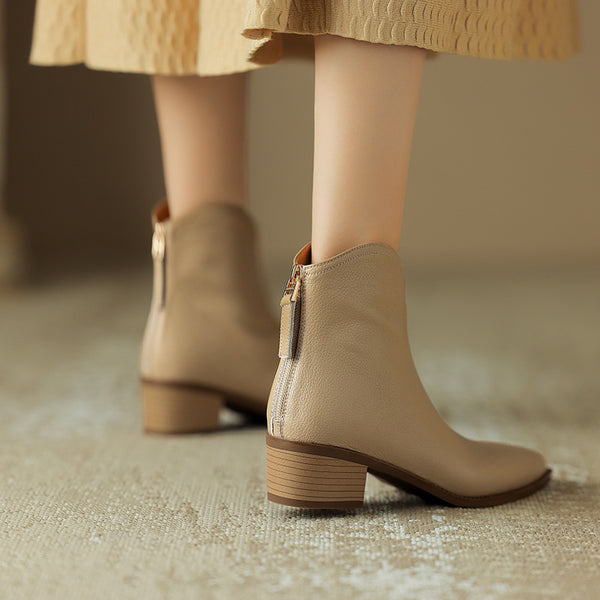 Sheepskin Pointed-Toe Ankle Boots