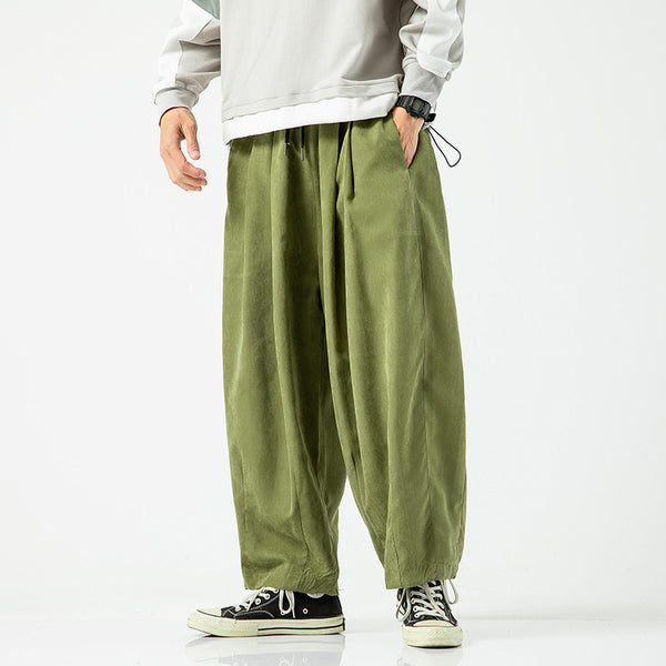 Men's Loose Cropped Wide-Leg Lantern Pants