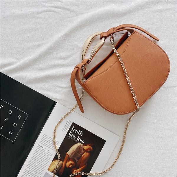Cowhide Leather Pillow Crossbody Bag