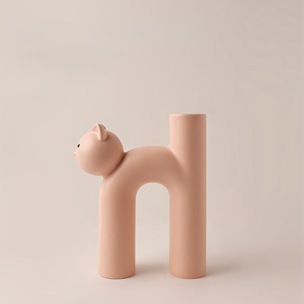 Ceramic Cat-Shaped Flower Vase