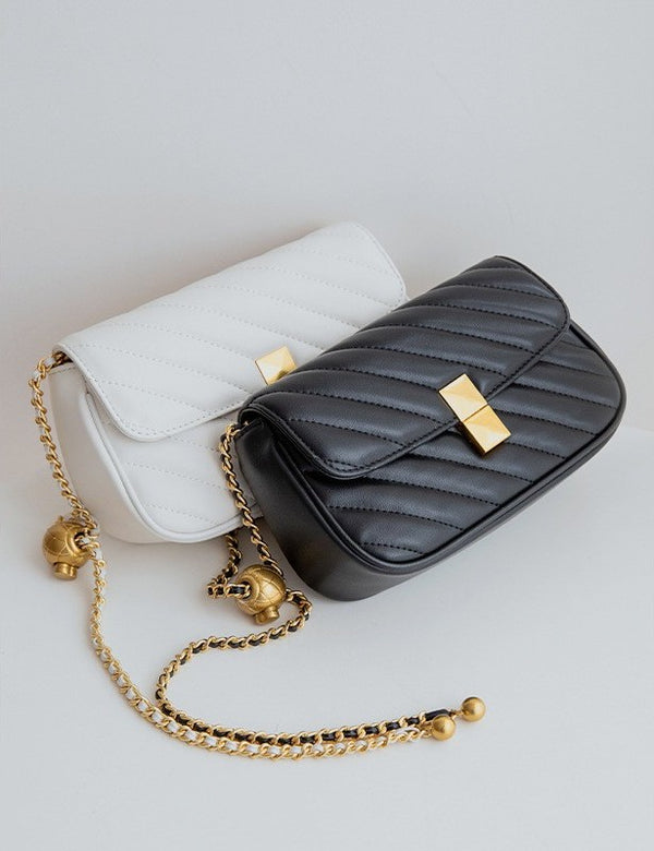 Quilted Leather Chain Shoulder Bag