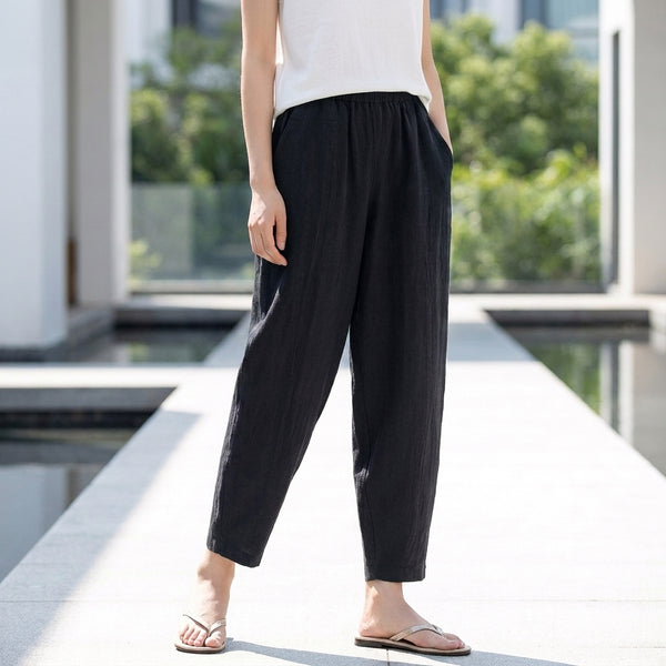 Relaxed Fit Tapered Harem Pants for Women – Comfortable Casual Style