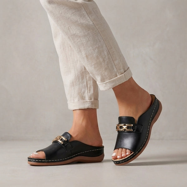 Orthopedic Open Toe Slide Sandals for Women – Ergonomic Support & Comfort