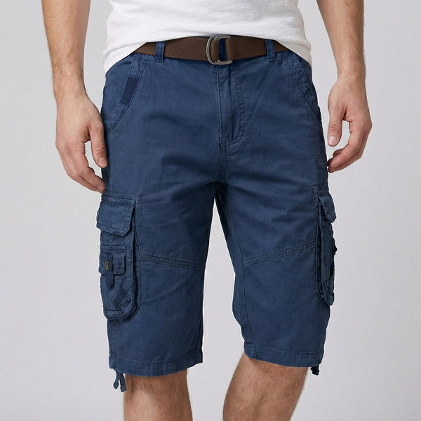 Relaxed Fit Belted Cargo Shorts for Men – Functional & Comfortable Design