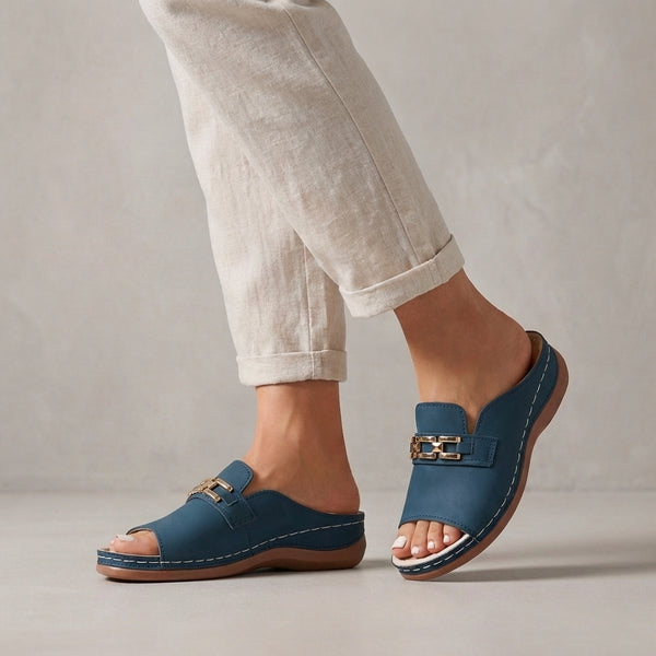 Orthopedic Open Toe Slide Sandals for Women – Ergonomic Support & Comfort