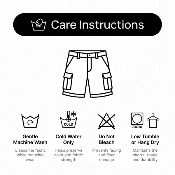 Relaxed Fit Belted Cargo Shorts for Men – Functional & Comfortable Design