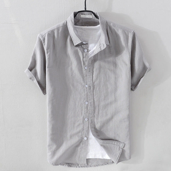 Relaxed Fit Collared Button-Up Shirt for Men – Breathable Casual Comfort