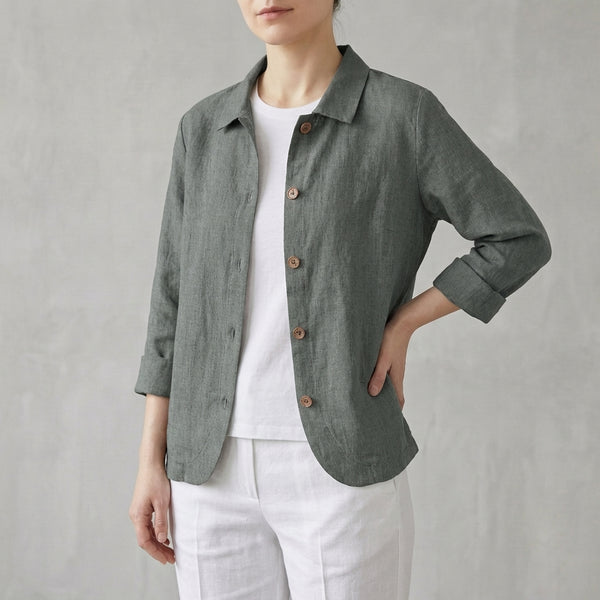 Relaxed Fit Button-Up Shirt for Women – Breathable Casual Comfort