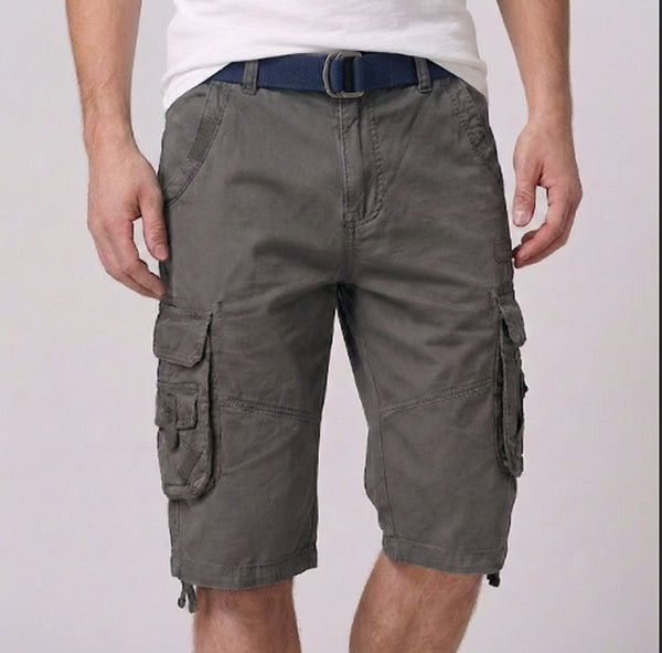 Relaxed Fit Belted Cargo Shorts for Men – Functional & Comfortable Design