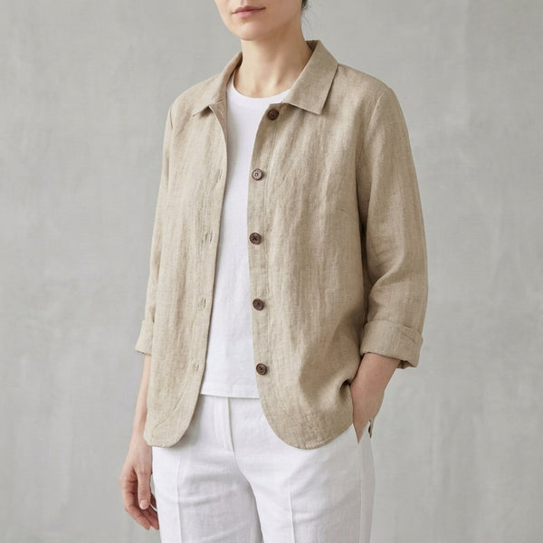 Relaxed Fit Button-Up Shirt for Women – Breathable Casual Comfort