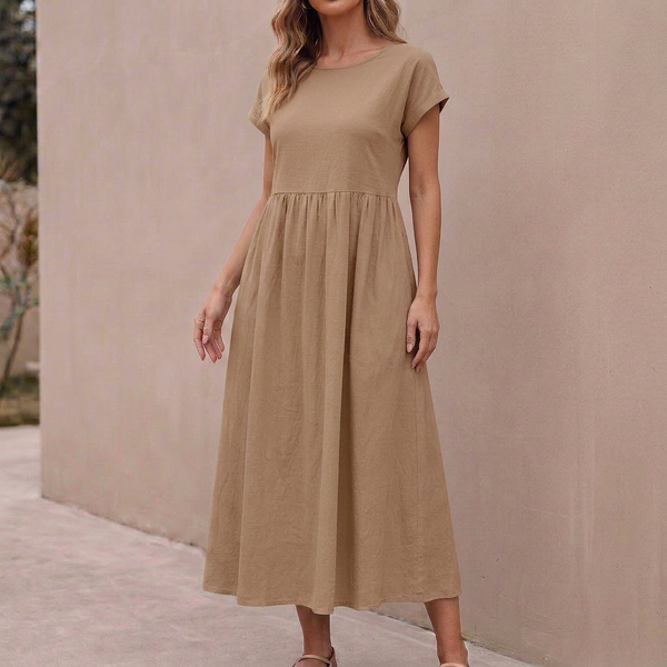 Relaxed Fit Maxi Dress with Pockets for Women – Comfortable & Stylish Design