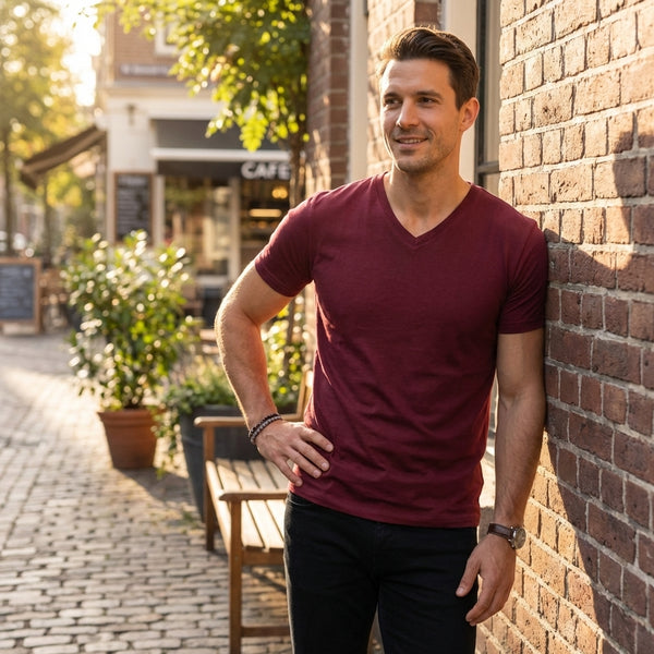 Muscle Fit V-Neck T-Shirt for Men – Comfortable Casual Style