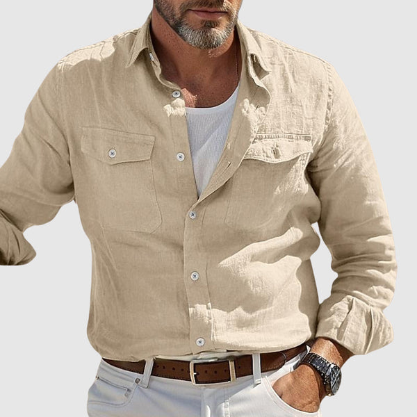 Regular Fit Button-Down Shirt for Men – Breathable & Stylish Comfort